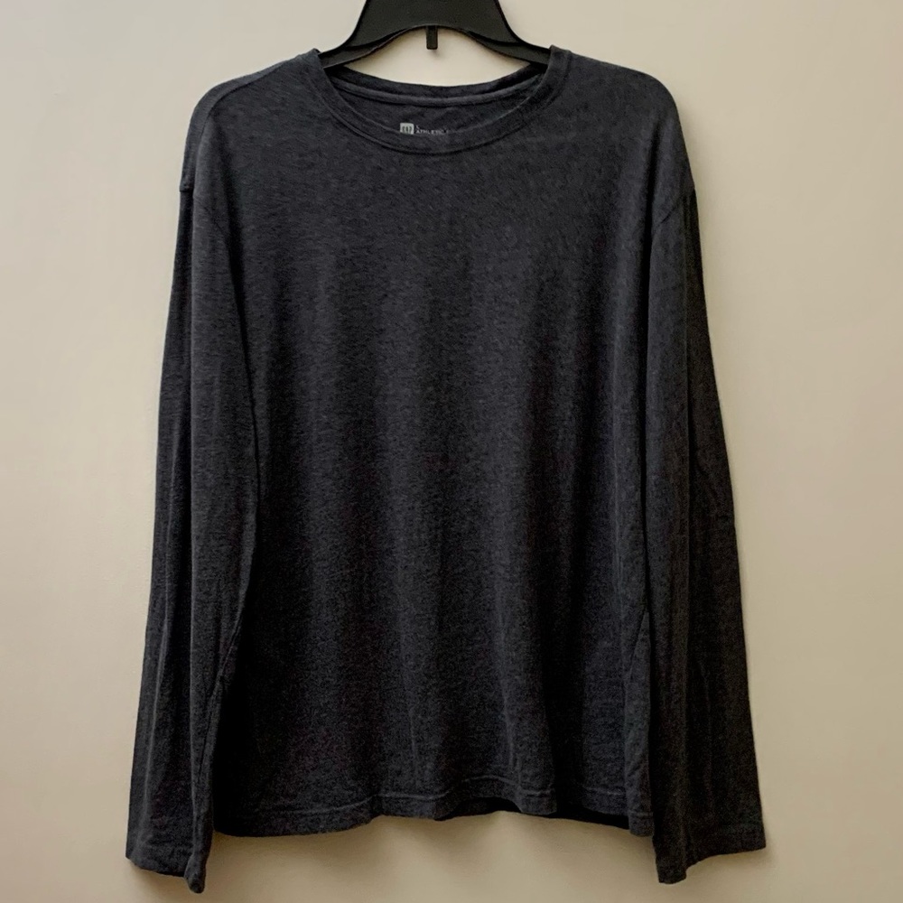 Gap Men’s Long Sleeve Tee - Athletic Fit - Charcoal Gray - Size Large